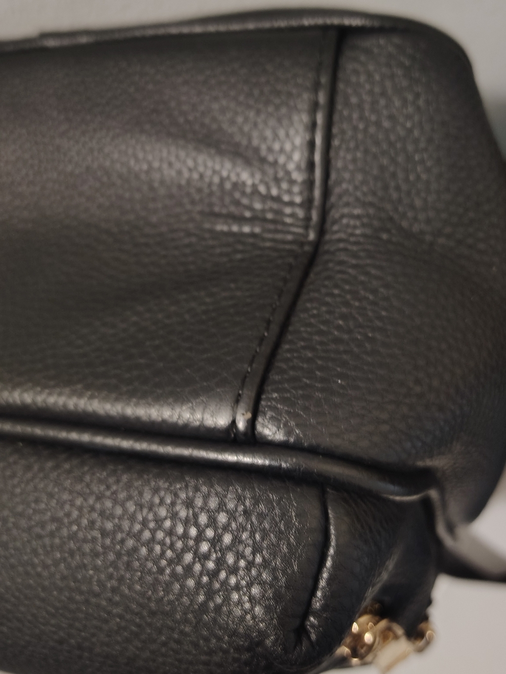 kate spade Black Pebbled Leather Shoulder Bag with Gold Hardware